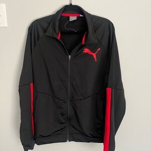 Puma Men's Black Performance Jacket with Red Accents